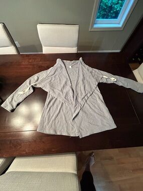 Old Navy Light Gray Open Front Draped Cardigan